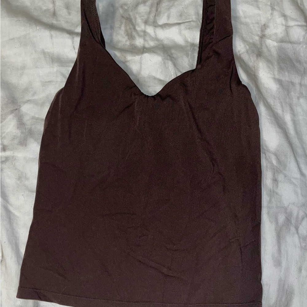 OFFLINE by Aerie Dark Brown Tank Top
